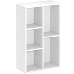 5-tier storage bookshelf, for living room, bedroom, office, 50x24x80cm, white