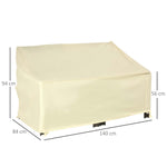 Housse de canapé exterieur étanche, housse de banc de jardin 600D tissu oxford, bache de canapé extérieur pour balcon, terrasse, 140 x 84 x 56/94 cm, beige
