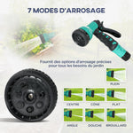 Enrouleur Tuyau Arrosage Mural 30 m x Ø 15 mm Dévidoir Automatique de Tuyaux d'Eau Rétractable Automatique vert