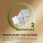 16 pcs Filtre Fontaine Eau Chat, Distributeur d'Eau filtrante pour Chat et Chien, Triple Système de Filtration, Blanc
