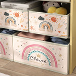 Étagère de rangement enfant étagère à 3 niveaux avec 9 boîtes en tissu non tissé 93 x 30 x 70 cm jaune-7