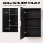 Armoire murale de salle de bain, armoire à pharmacie murale meuble de rangement avec étagère réglable
