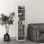Rangements pour CD et DVD 9 compartiments et 6 étagères réglables capacité max. 260 CD/120 DVD 33 x 24 x 140 cm blanc