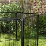 Luxe parc enclos modulable acier époxy porte verrouillable pour chiens, lapins, rongeurs, petits animaux, intérieur et extérieur 80 x 60 cm noir
