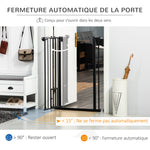 Lot de 2 barrières de sécurité animaux de 104H cm avec système de double verrouillage sans percage de 74 à 80 cm