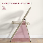 Lot de 4 chaises pliantes chaises de salle à manger portables cadre en acier dim. 45l x 46P x 78H cm beige
