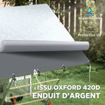 Enclos poulailler extérieur parc grillagé 6 m² avec perchoir et mangeoire acier galvanisé Ø25mm 300x200x195cm argent