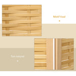 Paravento in legno divisorio pieghevole 3 pannelli in bambù 120 x 170 cm naturale chiaro