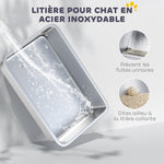 Maison de toilette pour chat avec couvercle amovible, bac à litière chat fermé côtés hauts, 60,5x40,5x45cm, blanc