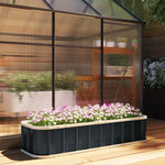 Jardinière surélevée en acier galvanisé, lit de jardin avec gants et bords pliés, 165 x 52 x 31 cm, gris foncé-7