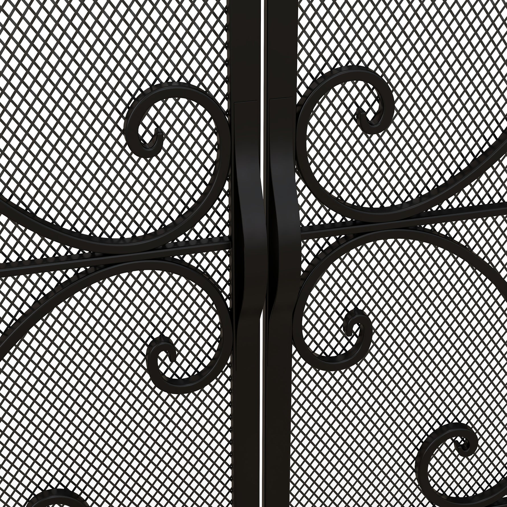 Grille de protection pour cheminée panneau unique en maille d'acier 105 x 40 x 80,5 cm noir