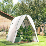 Serre de jardin 1,8 x 1,8 x 2 m avec portes enroulables et grandes fenêtres, serre tunnel de jardin, blanc