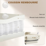 Chaise bureau ergonomique, fauteuil de bureau avec dossier inclinable, hauteur réglable, 64x73x112-120cm, beige