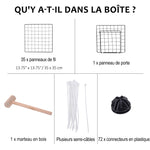 Cage parc clôture pour animaux domestiques enclos pour petits animaux 146 x 73 x 73 cm modulable 2 niveaux 36 panneaux bords arrondis fil en acier noir