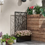 Jardinière avec brise-vue paravent treillis pour Plante Grimpante, bac à Fleurs - dim.  61L x 23l x 113H cm