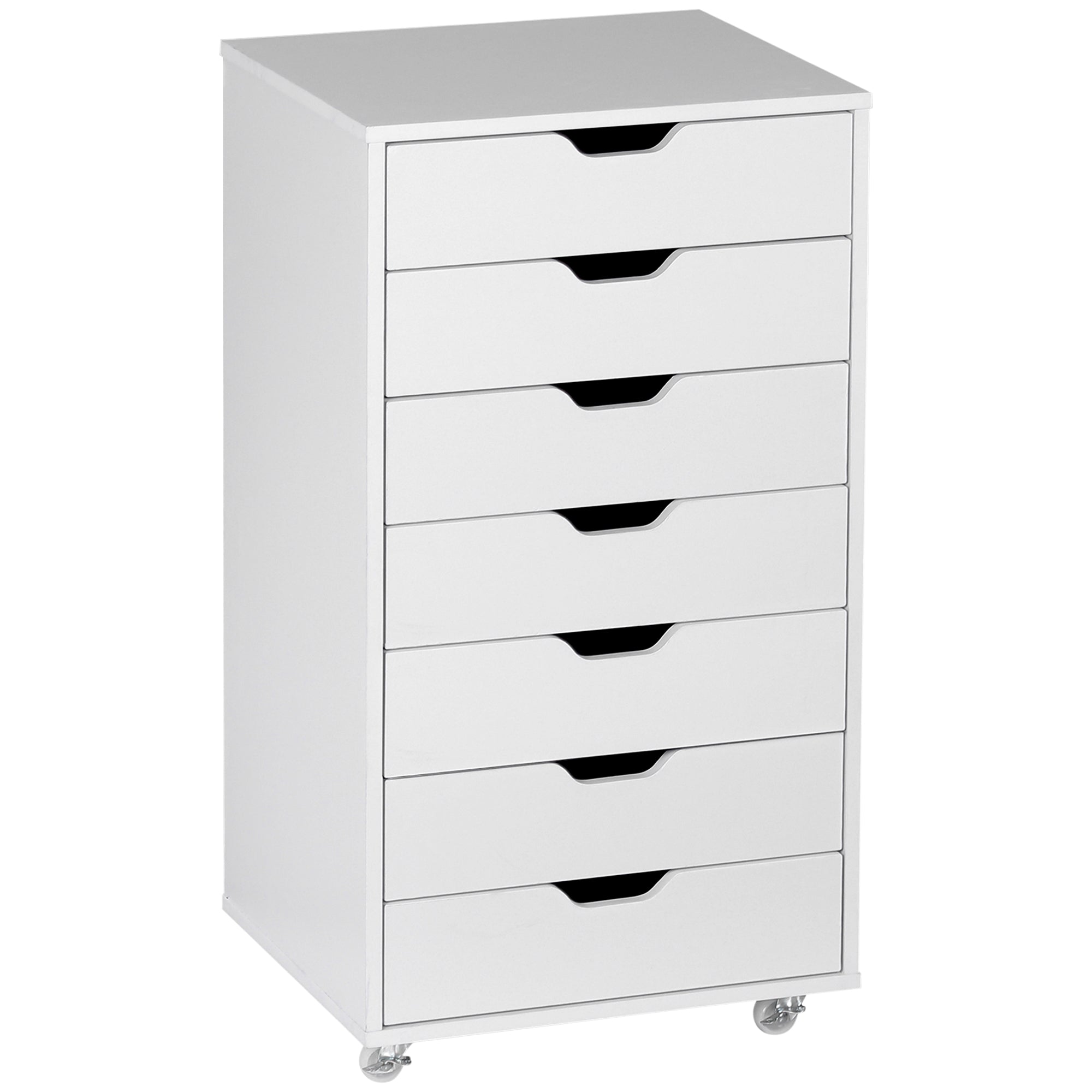 Caisson de bureau à roulette meuble rangement bureau avec 7 tiroirs organisateur pour documents, format A4 ou lettres
