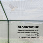 Mini Serre de Jardin à Toit Pointu, Fenêtre avec Moustiquaire Intégrée, Métal Thermolaqué, 180 x 90 x 70 cm, Blanc