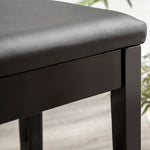 Banc pour piano avec assise rembourrée pieds en bois massif revêtement synthétique 75 x 35 x 49 noir