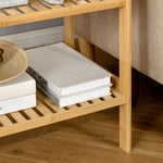 Étagère de rangement, étagère en bambou à 4 niveaux, bibliothèque pour salon, chambre et bureau,62 x 33 x 112 cm, bois naturel