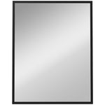 Miroir mural rectangulaire 90 x 70 cm, cadre en bois noir, idéal pour la salle de bain, salon ou chambre