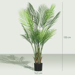 Plante artificielle intérieure 120 cm, palmier arbre artificiel avec pot en plastique et flocage, vert