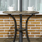Ensemble bistrot pour jardin en aluminium salon de jardin 3 pièces 2 chaises + table ronde imitation fer forgé