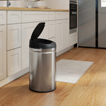 Poubelle cuisine automatique 30L acier inoxydable, poubelle à couvercle à fermeture en douceur, 32x30,5x51cm, argent