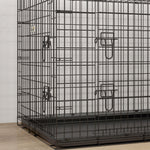 Cage caisse de transport pliante pour chien en métal noir 92 x 57 x 62,5 cm