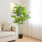 Plante artificielle calathea hauteur 150 cm pot ciment 53 feuilles - intérieur-8