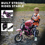Moto cross électrique enfant moto électrique enfants moteur 350 W batterie 12V 8-16 km/h pneus gonflables 12'' rose
