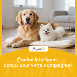 Poussette pour Chien 4 Roues, Chariot Pliable avec Auvent Réglable, Panier de Rangement, 77x44x102cm, Café