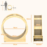 Ruota da corsa per gatti da interno tapis roulant con freno tiragraffi diametro 91 cm naturale