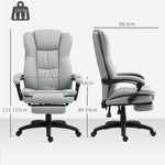 Fauteuil de bureau massant, chaise de bureau avec hauteur réglable, dossier inclinable et télécommande filaire, gris