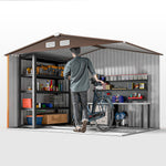 Abri de Jardin 4,9 m² cabane de jardin armoire de jardin Porte coulissante ventilations tôle Acier Jaune
