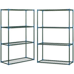Lot de 2 Étagères à Fleurs en acier 4 Niveaux Intérieur et Extérieur, support de plantes 70 x 27 x 110 cm, vert