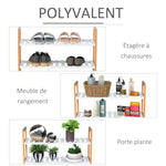 Etagère à Chaussures - étagère de Rangement - Meuble Chaussures 4 Niveaux Bois de pin étagères à Lattes MDF Blanc