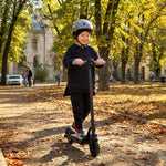 Trottinette électrique enfants 6-14 ans, écran LED, lumières RGB, pneus 6,5'', vitesse 10 km/h, démarrage au kick, noir