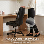 Chaise bureau ergonomique fauteuil de bureau accoudoirs relevables hauteur réglable fonction bascule noir