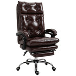 Fauteuil de bureau chaise de bureau ergonomique avec hauteur réglable dossier inclinable repose-pied rétractable marron