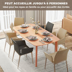 Table à manger rectangulaire pour 6 personnes table de cuisine 150 cm en bois massif 150 x 80 x 76 cm bois naturel