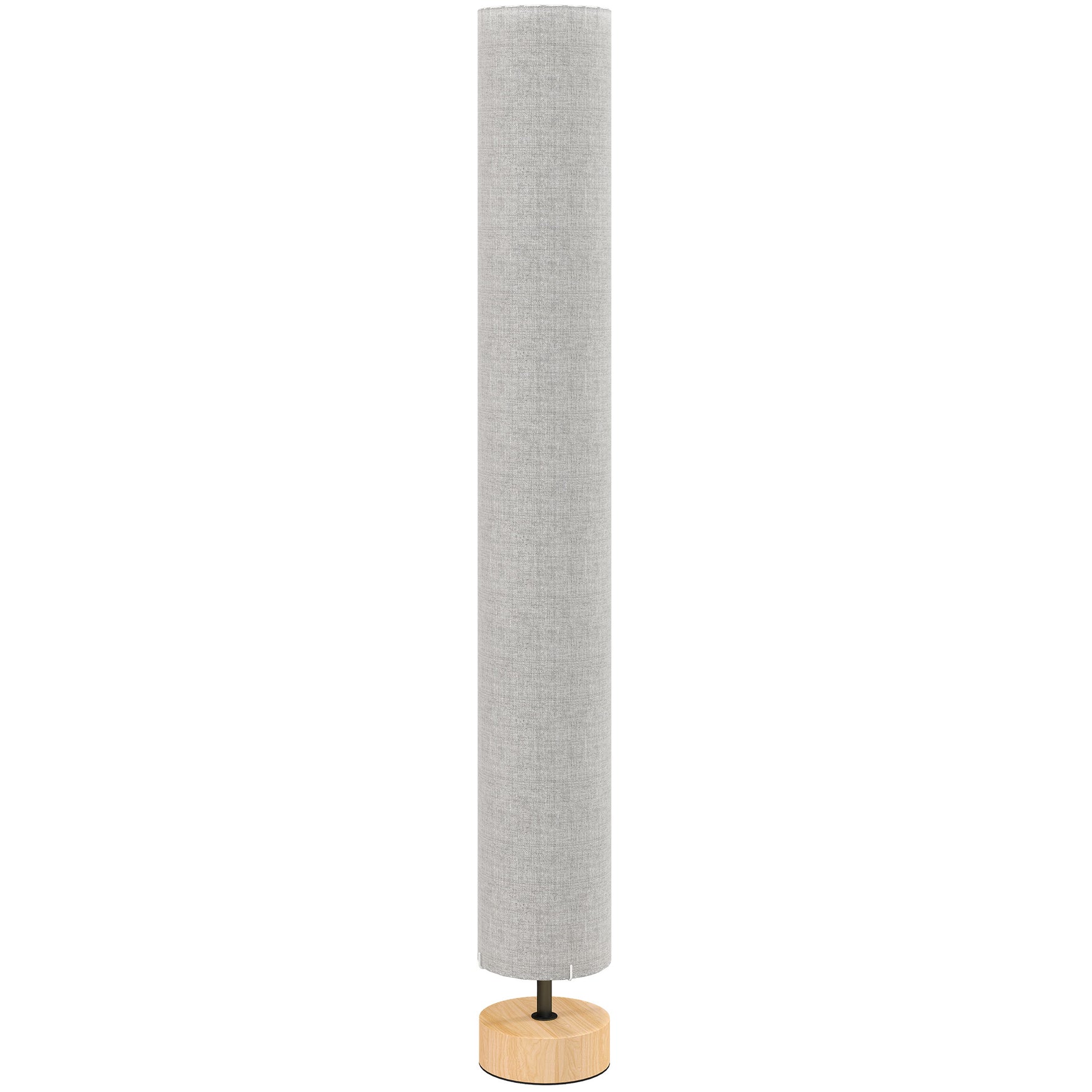Lampadaire sur pied de salon avec abat-jour en lin, interrupteur à pied, 2 x douille E27, 120 cm, gris