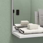 Miroir mural de salle de bain avec 3 étagères latérales 1 étagère inférieure en bambou 45 x 15 x 58,5 cm blanc
