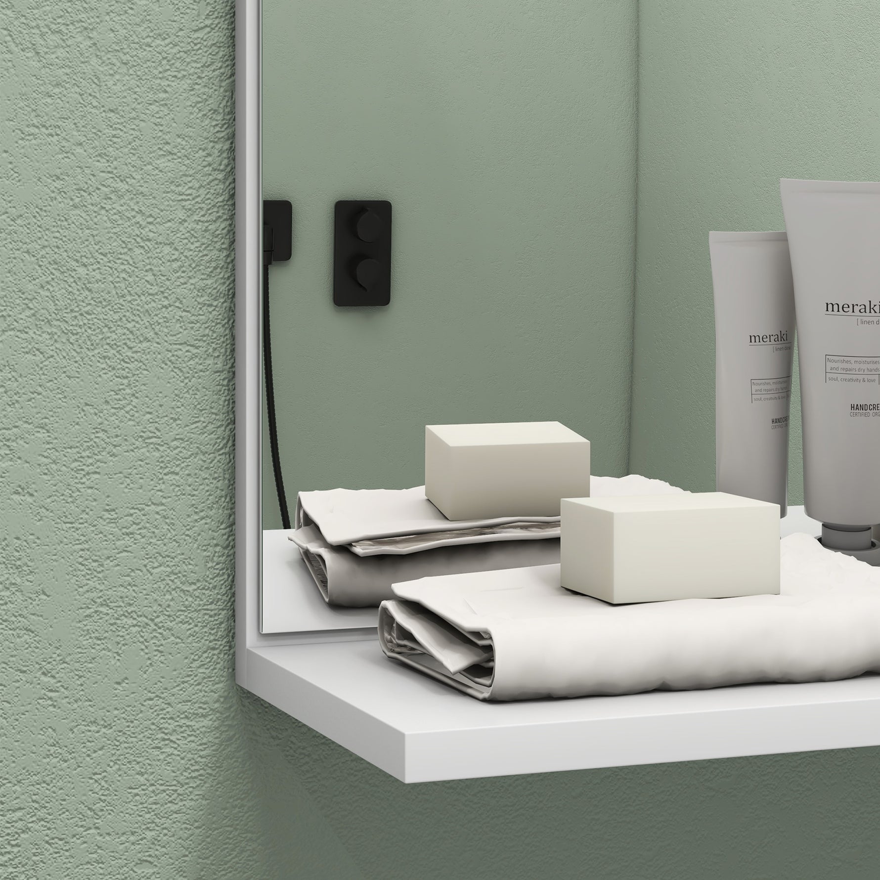 Miroir mural de salle de bain avec 3 étagères latérales 1 étagère inférieure en bambou 45 x 15 x 58,5 cm blanc