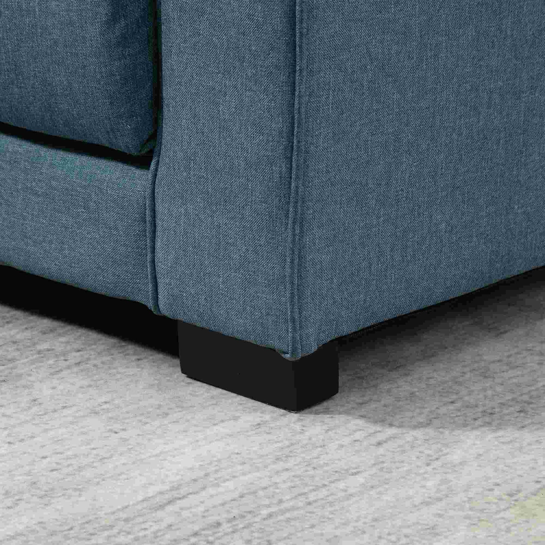 Canapé droit convertible 2 places - dossier capitonné - 147,5 x 75 x 85 cm - bleu
