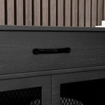 Lowboard Aufbewahrungsschrank 4 Türen mit verstellbaren Einlegeböden und 2 Schubladen Industrial-Stil 150 x 40 x 85 cm schwarz