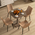 Table à manger pour 4 personne table de cuisine carrée style moderne avec plateau aspect bois, 70 x 70 cm, marron