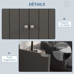 Gamelles Chiens Surélevées Gamelle Double Chien Chat Porte-Gamelles 2L Acier Inox 60 x 30 x 35,5 cm Gris