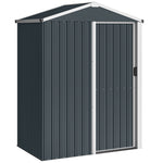 Abri de jardin en métal 1,2 m², cabane jardin extérieure, porte coulissante verrouillable et gants, 136x87x176cm, gris