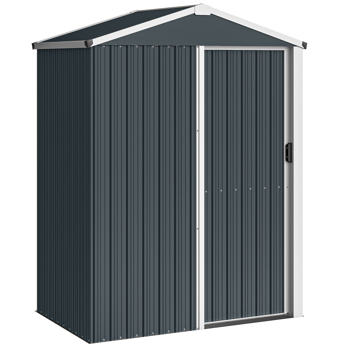 Abri de jardin en métal 1,2 m², cabane jardin extérieure, porte coulissante verrouillable et gants, 136x87x176cm, gris