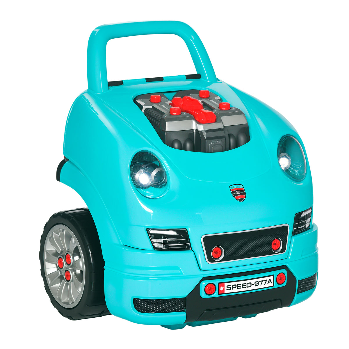 Camion mécano 2 en 1 jouet bricolage enfant jeu d'imitation mécanicien nombreux qccessoires total de 61 pièces bleu